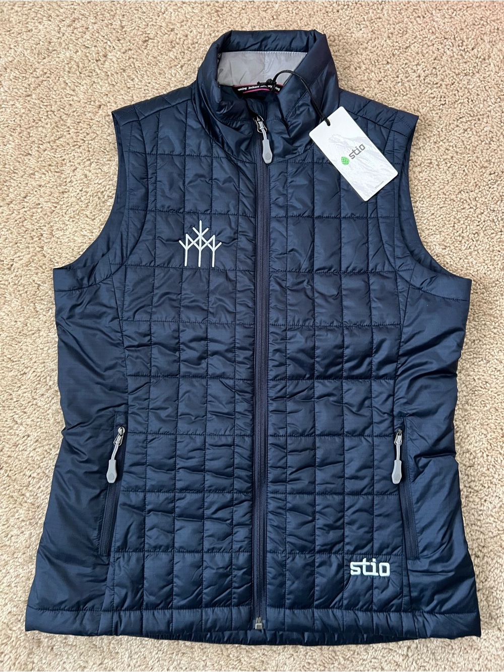 NWT Stio Azura Insulated Vest Women’s Size XS Mountain Shadow Blue Logo